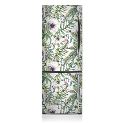 Magnetic refrigerator cover White flowers