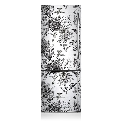 Decoration refrigerator cover Black and white garden