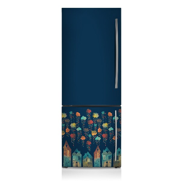 Magnetic refrigerator cover Colorful houses