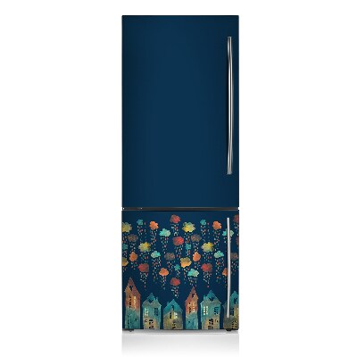 Magnetic refrigerator cover Colorful houses