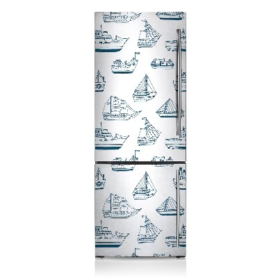 Decoration refrigerator cover Blue ships