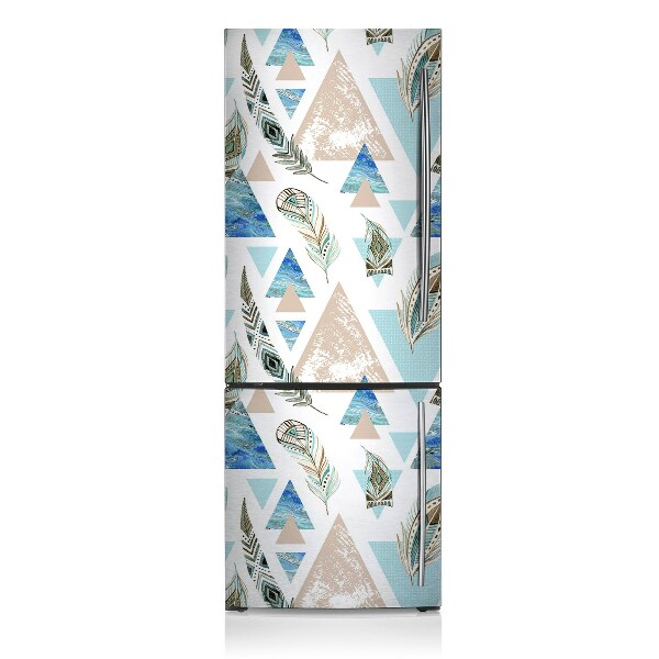 Decoration refrigerator cover Triangles and feathers