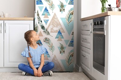 Decoration refrigerator cover Triangles and feathers