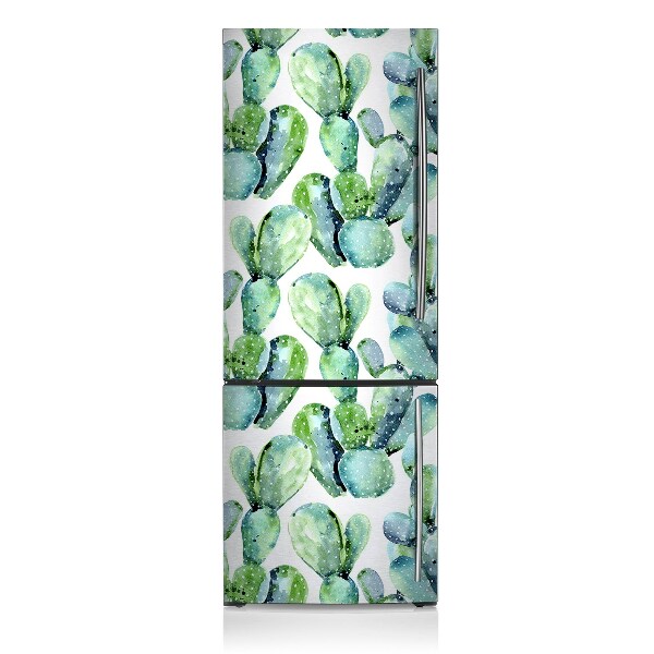 Magnetic refrigerator cover Cactus watercolor