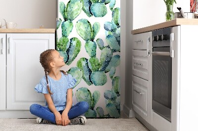 Magnetic refrigerator cover Cactus watercolor