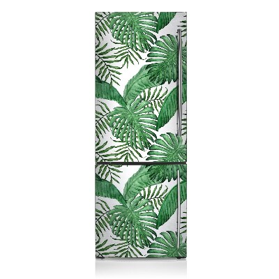 Magnetic refrigerator cover Exotic green leaves