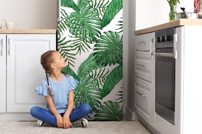 Magnetic refrigerator cover Exotic green leaves