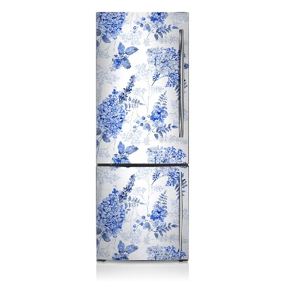 Magnetic refrigerator cover Blue hydrangea