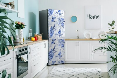 Magnetic refrigerator cover Blue hydrangea
