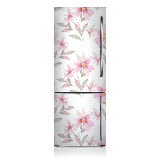 Magnetic refrigerator cover Pink flowers