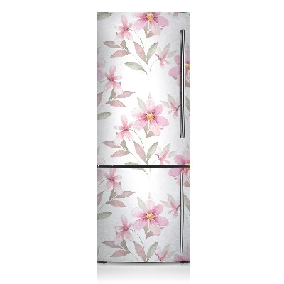 Magnetic refrigerator cover Pink flowers