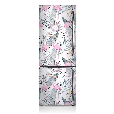 Magnetic refrigerator cover Flamingos