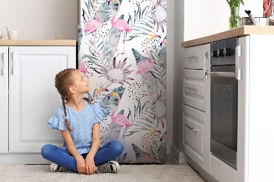 Magnetic refrigerator cover Flamingos