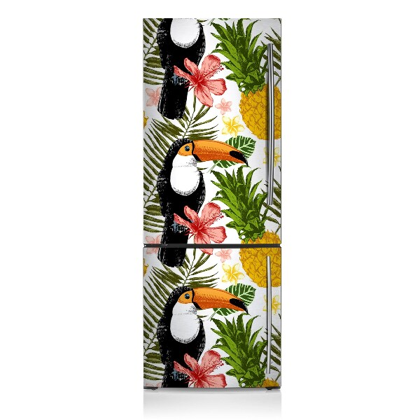 Decoration refrigerator cover Toucan and pineapple