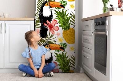 Decoration refrigerator cover Toucan and pineapple