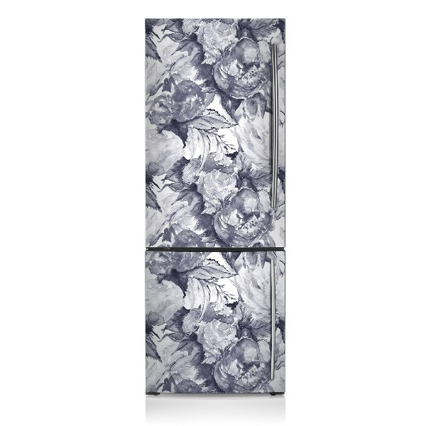 Magnetic refrigerator cover Gray flowers