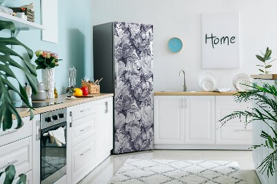 Magnetic refrigerator cover Gray flowers