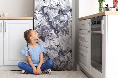 Magnetic refrigerator cover Gray flowers