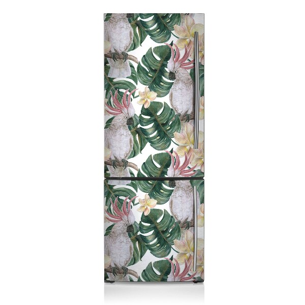 Magnetic refrigerator cover Tropical parrots