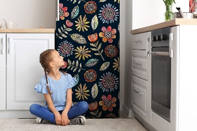 Magnetic refrigerator cover Colorful flowers