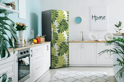 Magnetic refrigerator cover Green fern leaves