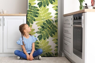 Magnetic refrigerator cover Green fern leaves