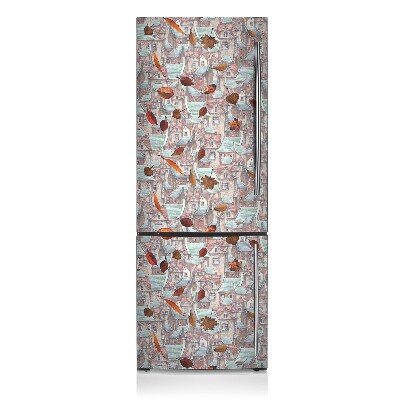 Decoration refrigerator cover Autumn city