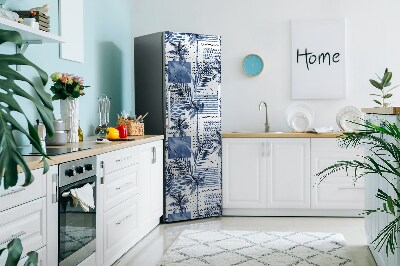 Decoration refrigerator cover Blue palm trees