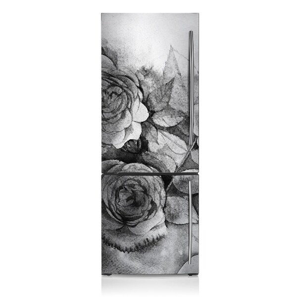 Decoration refrigerator cover Black and white roses