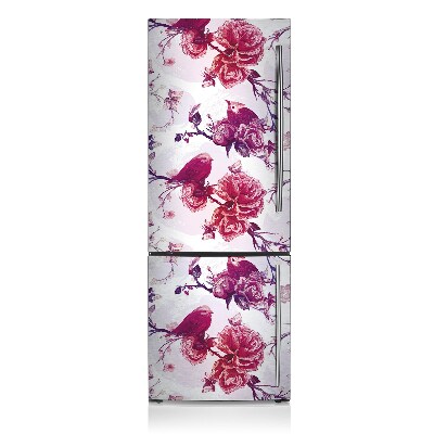 Decoration refrigerator cover Purple birds