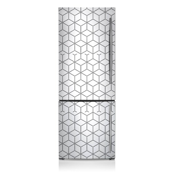 Magnetic refrigerator cover Gray cubes