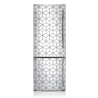 Magnetic refrigerator cover Gray cubes