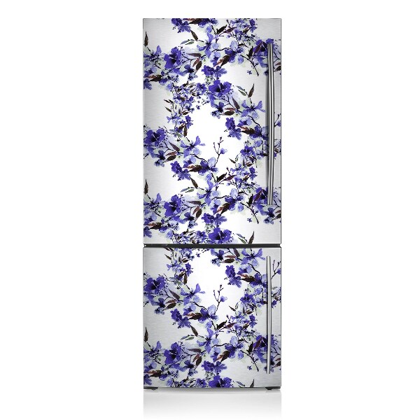 Magnetic refrigerator cover Blue flowers