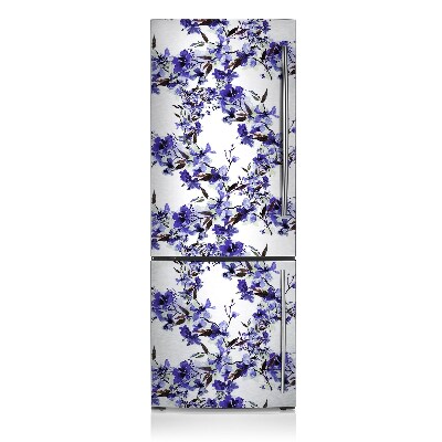 Magnetic refrigerator cover Blue flowers