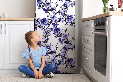 Magnetic refrigerator cover Blue flowers