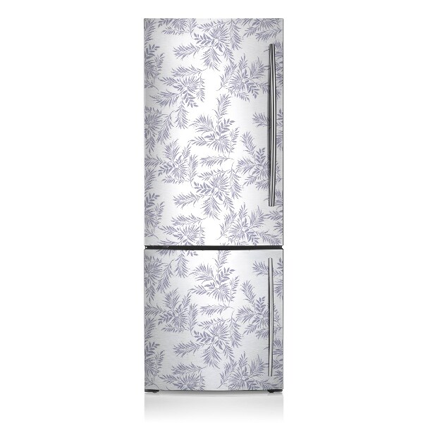 Magnetic refrigerator cover Gray leaves