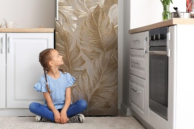 Magnetic refrigerator cover Golden leaves