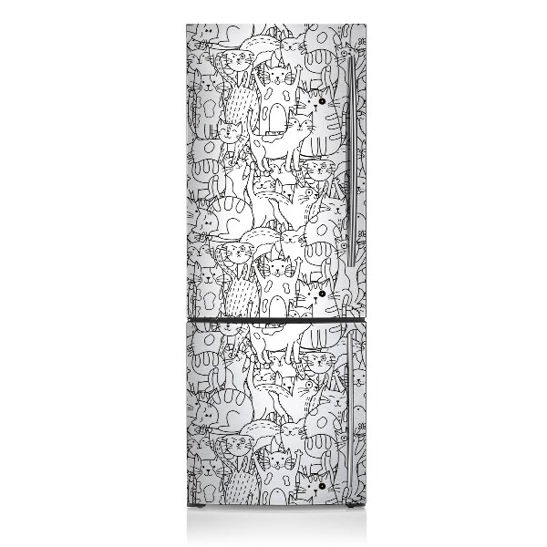 Decoration refrigerator cover Doodle-style cats