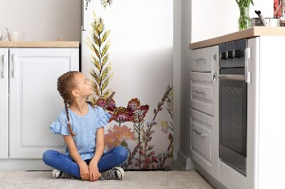 Magnetic refrigerator cover Field full of flowers