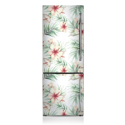 Magnetic refrigerator cover Hawaiian flowers