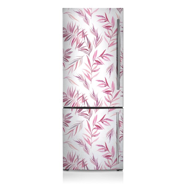 Decoration refrigerator cover Pink leaves