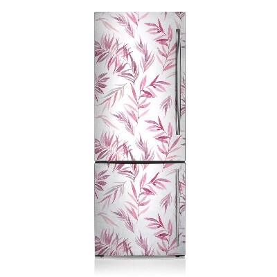 Decoration refrigerator cover Pink leaves