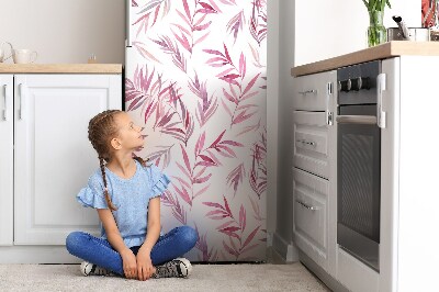 Decoration refrigerator cover Pink leaves