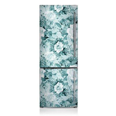 Decoration refrigerator cover Blue flowers