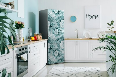 Decoration refrigerator cover Blue flowers