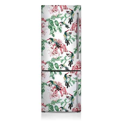 Decoration refrigerator cover Herbs and birds