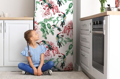 Decoration refrigerator cover Herbs and birds