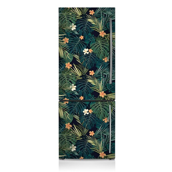 Magnetic refrigerator cover Flowers and leaves