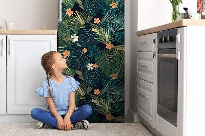 Magnetic refrigerator cover Flowers and leaves