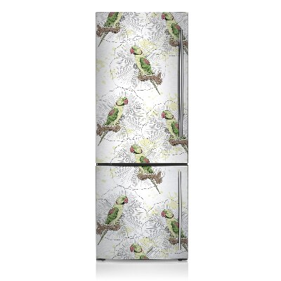 Decoration refrigerator cover Green parrots